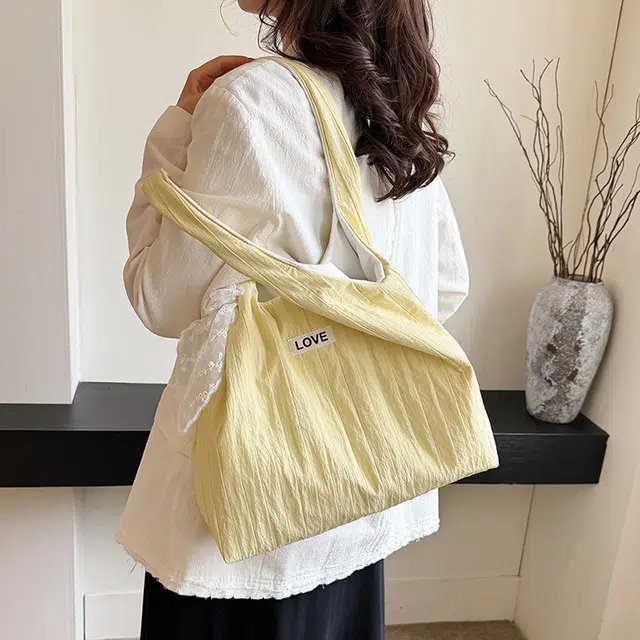 雅鹿 托特包包韩系简约百搭通勤布袋小众包 尼龙 单肩包 常规 女款 多色