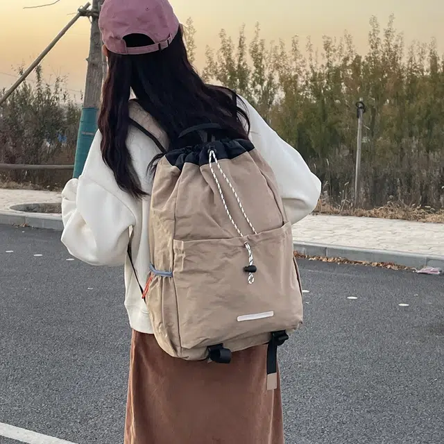 雅鹿 日系轻便纯色简约百搭 尼龙 双肩包 男女同款情侣款 多色