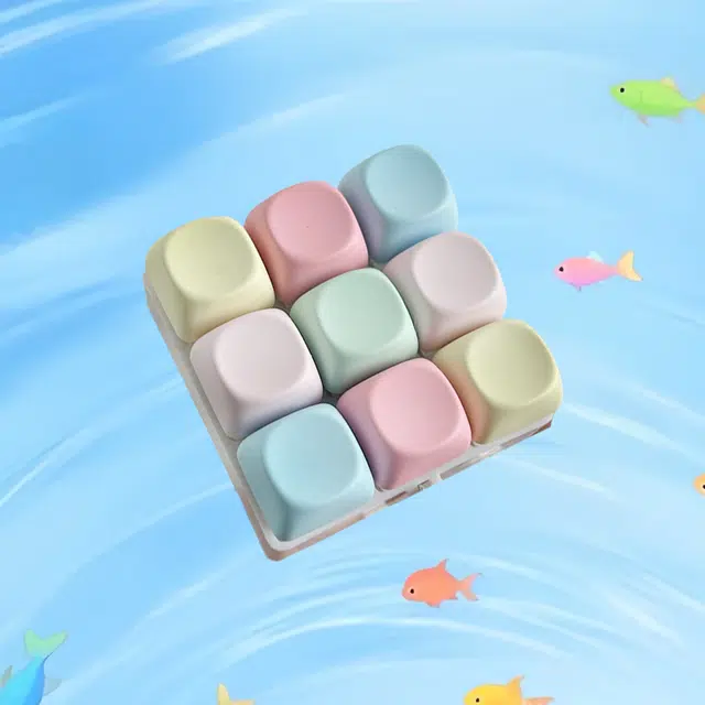 欧伊莲 马卡龙试轴器 按键减压钥匙扣挂件 指尖按压发光玩 创意玩具