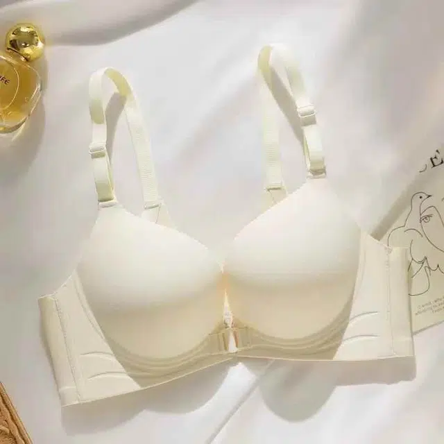 黛尔佳人 前扣内衣女小胸聚拢显大无钢圈上托防下垂收副乳性感无痕胸罩文胸 女款