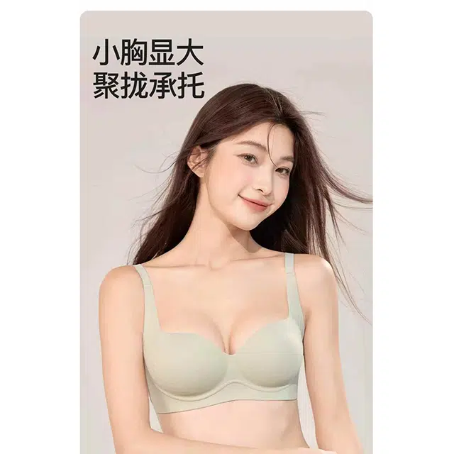 黛尔佳人 聚拢小胸显大光面无钢圈收副乳防下垂提拉上托无痕文胸 女款