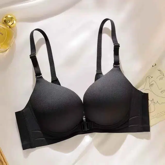 黛尔佳人 前扣内衣女小胸聚拢显大无钢圈上托防下垂收副乳性感无痕胸罩文胸 女款
