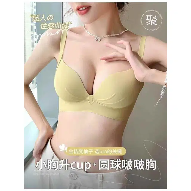 黛尔佳人 提拉内衣女小胸聚拢显大夏季薄款舒适无痕上托防下垂收副乳胸罩文胸 女款