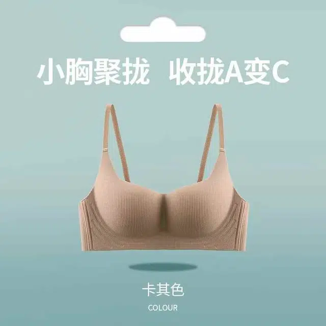 黛尔佳人 内衣女小胸聚拢显大无痕无钢圈收副乳软支撑上托防下垂胸罩文胸 女款
