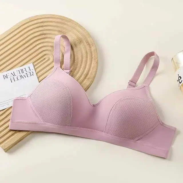 黛尔佳人 薄款透气乳胶棉内衣女大胸显小聚拢无钢圈上托防下垂文胸 女款