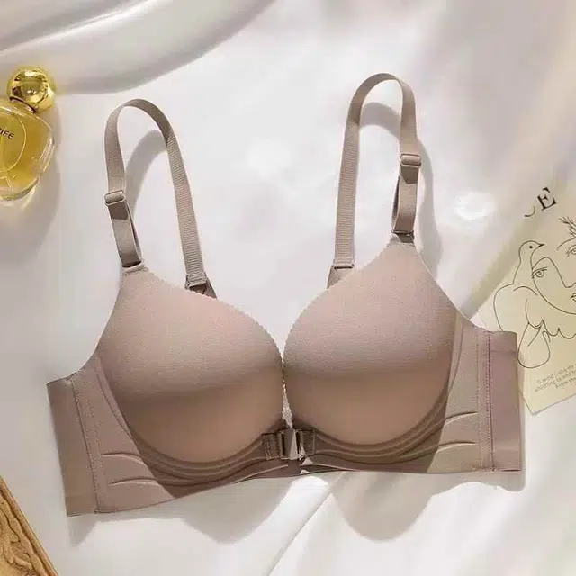 黛尔佳人 前扣内衣女小胸聚拢显大无钢圈上托防下垂收副乳性感无痕胸罩文胸 女款