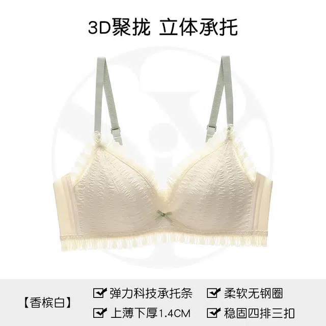 黛尔佳人 小拢杯内衣小胸聚拢显大无钢圈防下垂性感蕾丝胸罩文胸 女款
