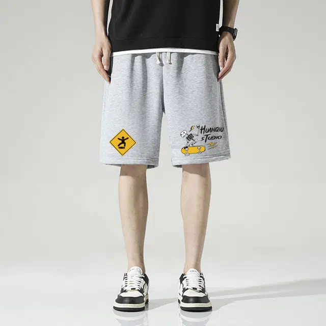 HUANQIU Retro Skateboard Shorts