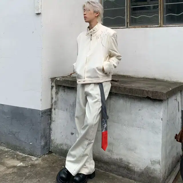 地界二  美式高街荆棘纯色个性百搭立领休闲外套棒球服 男女同款
