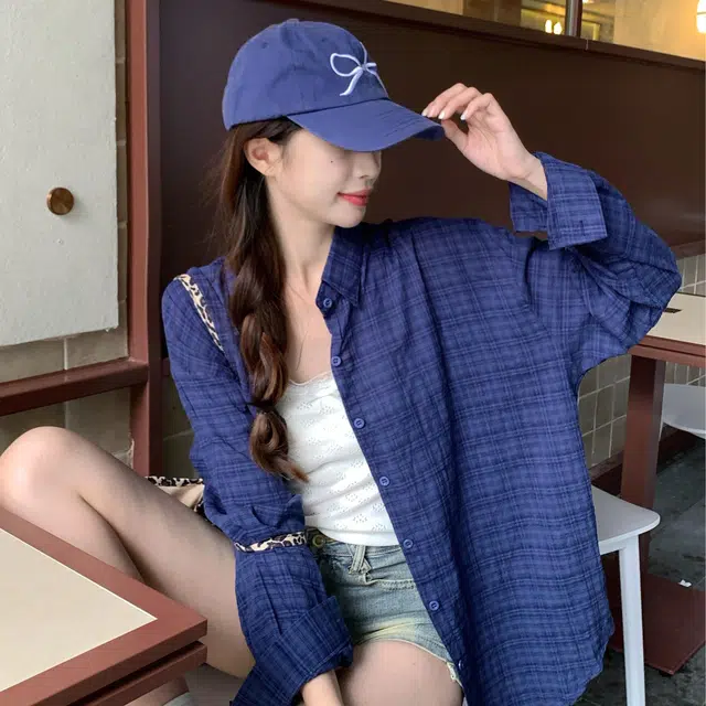 沐晓欣 气质复古格子高级感长袖衬衫 女款