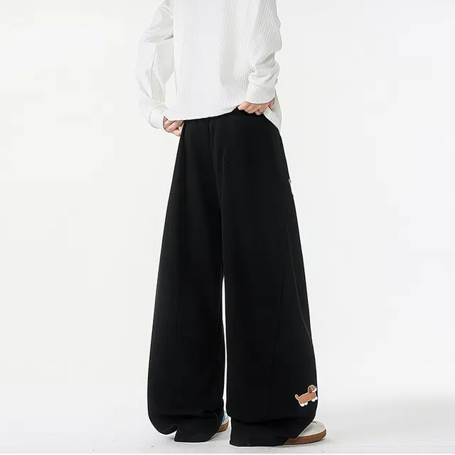 寻星记 美式时尚腊肠狗元素卫裤 兼具多种风格与舒适感休闲裤 男女同款