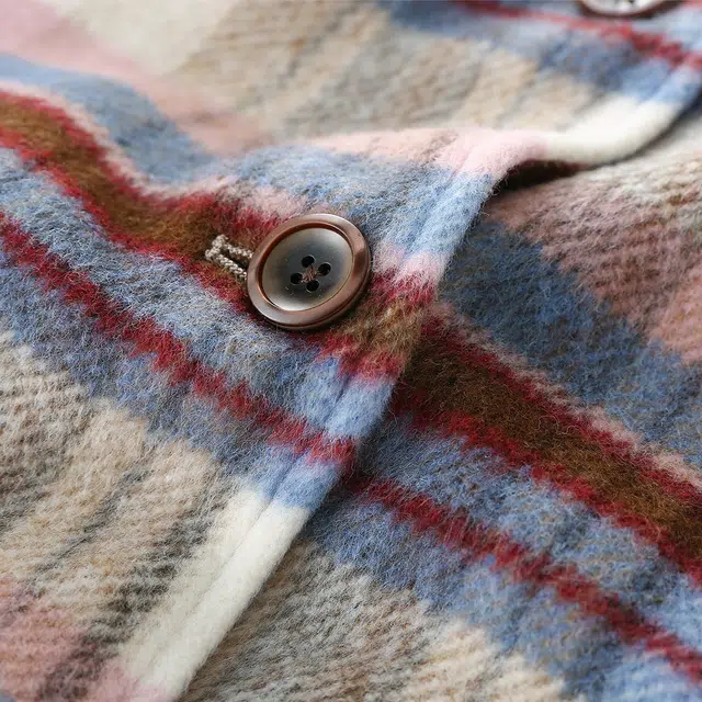 媛媛公主 秋冬格子拼接夹棉保暖加厚时尚舒适百搭长款呢大衣 儿童款