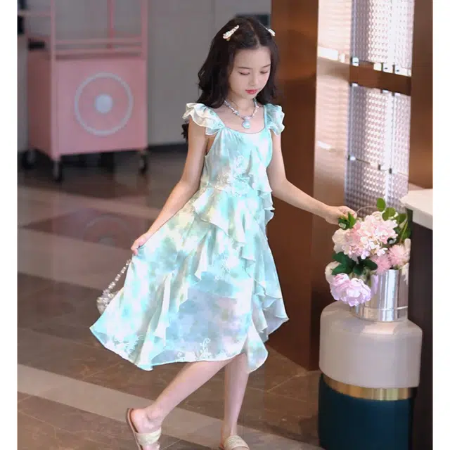 媛媛公主连衣裙 洋气亲肤无袖 中小童