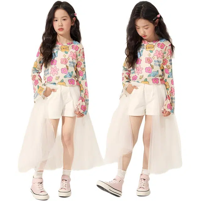 媛媛公主 简约清爽柔软网纱短裤 中小童