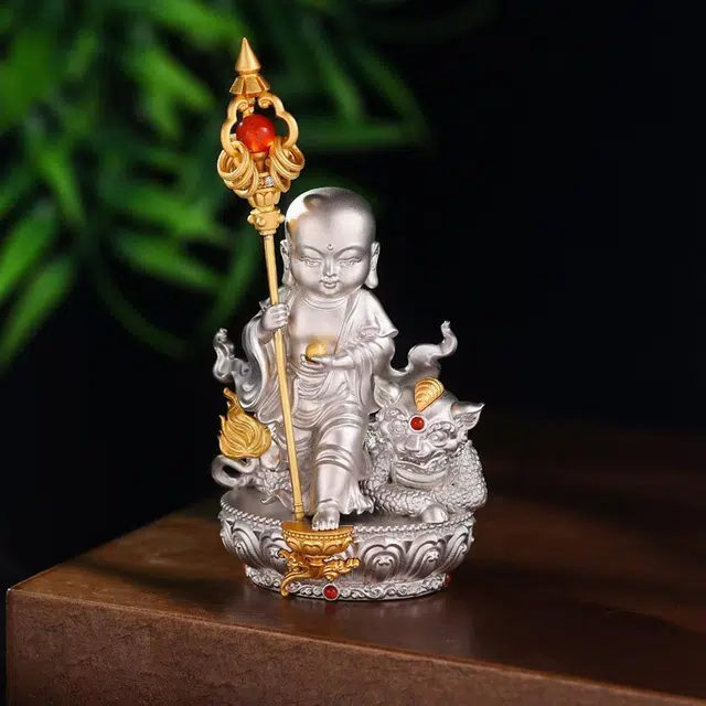 【家宅安康】 喜三福 地藏王菩萨收藏级精雕佛像饰品新中式文玩佛教治愈系家具氛围办公室软装佛龛供奉 #好运 铜 首饰配件 男女同款情侣款