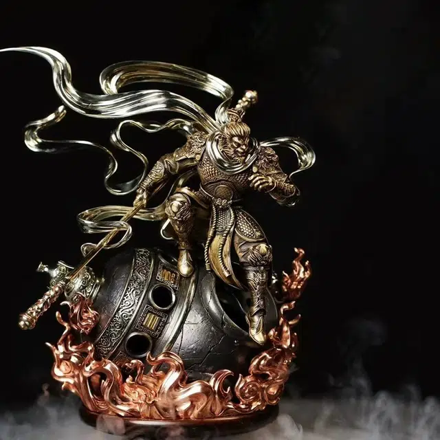 【非遗手工】 喜三福 精工铜雕悟空斗战胜佛香炉 黑神话大闹天宫客厅玄关书房茶桌装饰 供奉艺术收藏品 #好运 铜 摆件 男女同款情侣款
