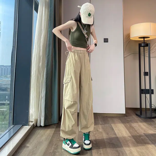 帝狼牛 韩版复古多穿法速干透气舒适显瘦运动裤休闲裤 女款