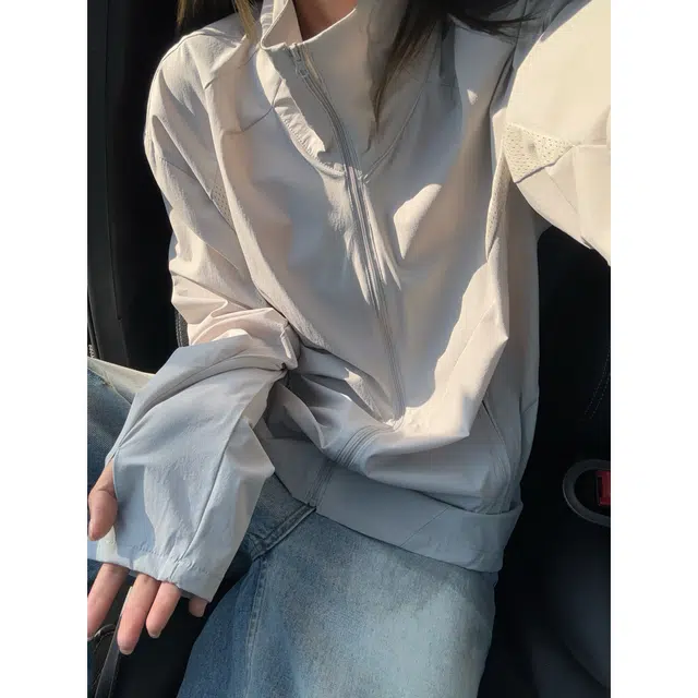 孜讯 美式高街网眼设计感轻薄透气户外机能中性穿搭纯色基础款百搭宽松凉感休闲长袖防晒服 男女同款