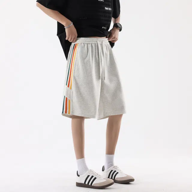 孜讯 美式复古纯色垂感运动宽松直筒百搭舒适潮流五分休闲短裤 男女同款