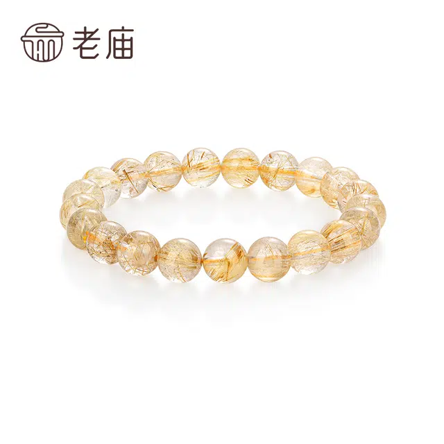 【财源滚滚】 老庙 财富之选事业开运 自信加持  能量爆棚 金光 事业腾达双向奔赴天然 黄发晶 手串 女款
