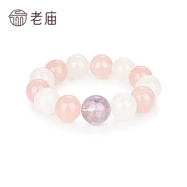 【浪漫邂逅】 老庙 国风轻奢天然 粉水晶 手串 女款