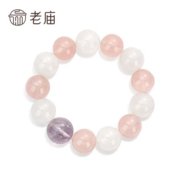 【浪漫邂逅】 老庙 国风轻奢天然 粉水晶 手串 女款