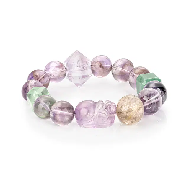 【福运至来】 老庙 招财貔貅转运珠 轻奢时尚高级感显气质 小众设计 日常通勤百搭礼盒#好运天然 紫水晶 手串 男女同款情侣款