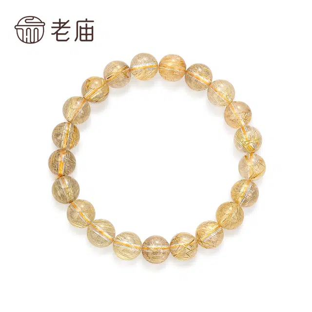 【财源滚滚】 老庙 财富之选事业开运 自信加持  能量爆棚 金光 事业腾达双向奔赴天然 黄发晶 手串 女款