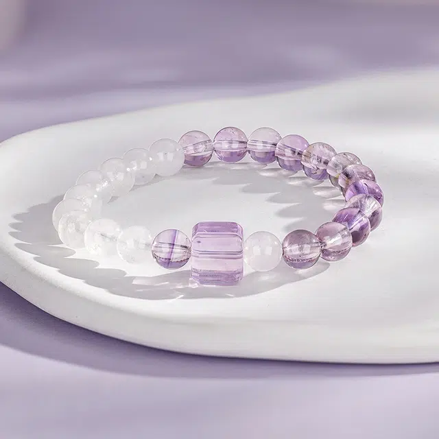 【浪漫共生】 老庙 圆珠 森系甜美 轻奢时尚高级感显气质  日常通勤百搭#好运天然 多色水晶 手串 女款