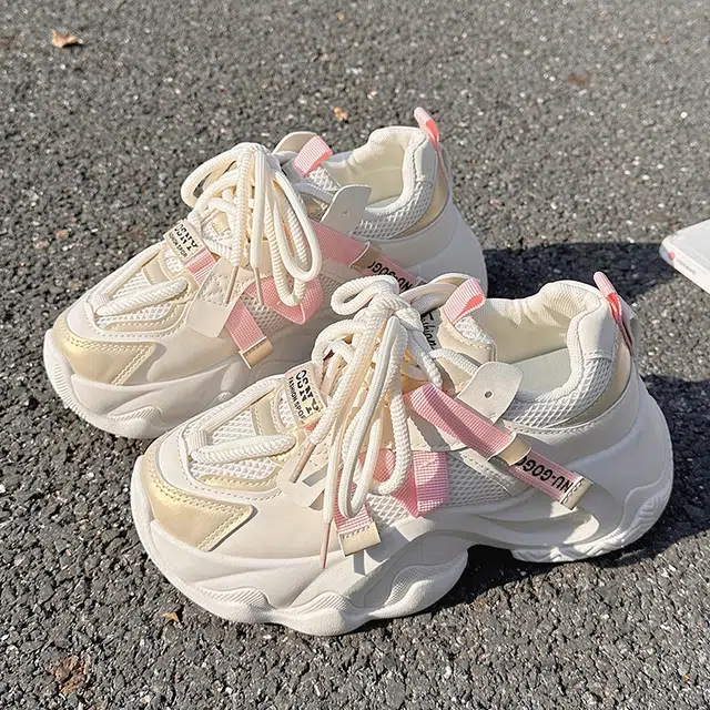 PARK DANCE Thick Sole Mesh Sneakers