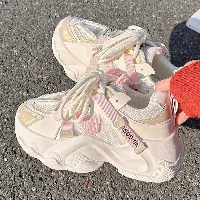 PARK DANCE Thick Sole Mesh Sneakers