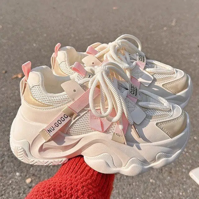 PARK DANCE Thick Sole Mesh Sneakers