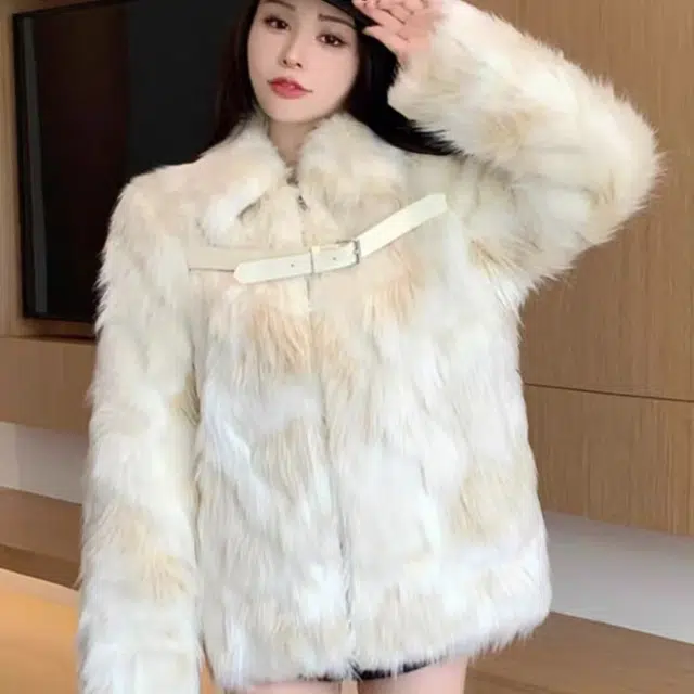 敲模女孩 甜酷风时尚复古轻奢高级感潮流保暖外套皮草 女款