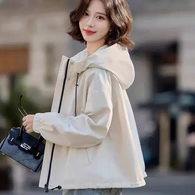 敲模女孩 文艺风时尚连帽休闲户外宽松舒适夹克 女款