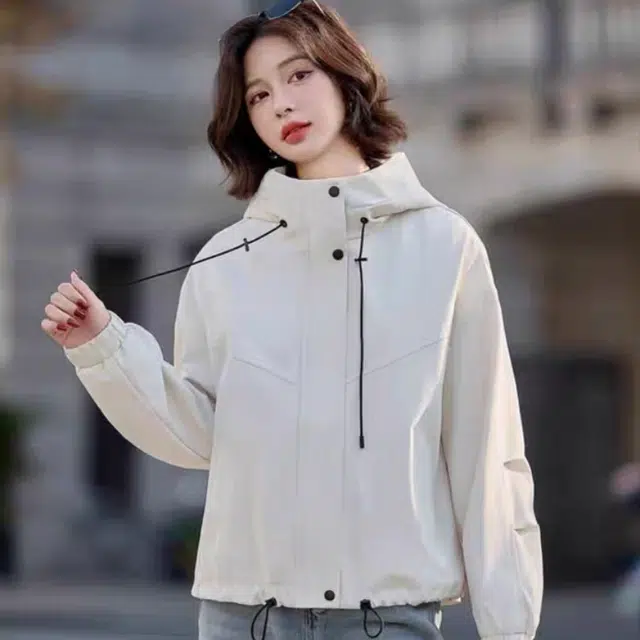 敲模女孩 文艺风时尚连帽休闲户外宽松舒适夹克 女款