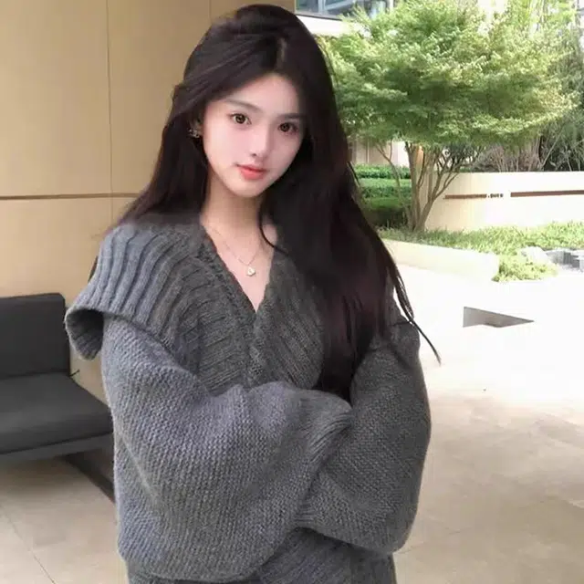 敲模女孩 法式软糯慵懒风气质中长款开衫内搭吊带针织修身包臀连衣裙裙装套装 女款