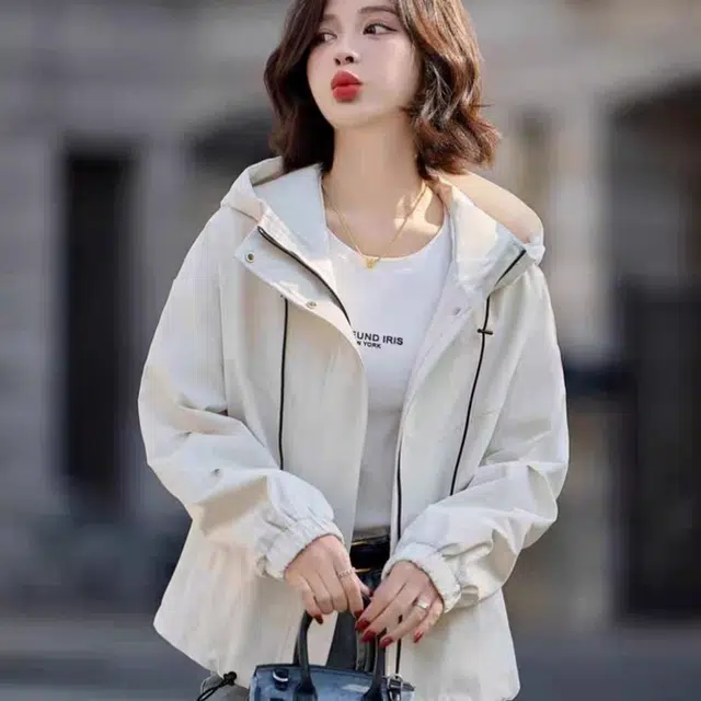 敲模女孩 文艺风时尚连帽休闲户外宽松舒适夹克 女款