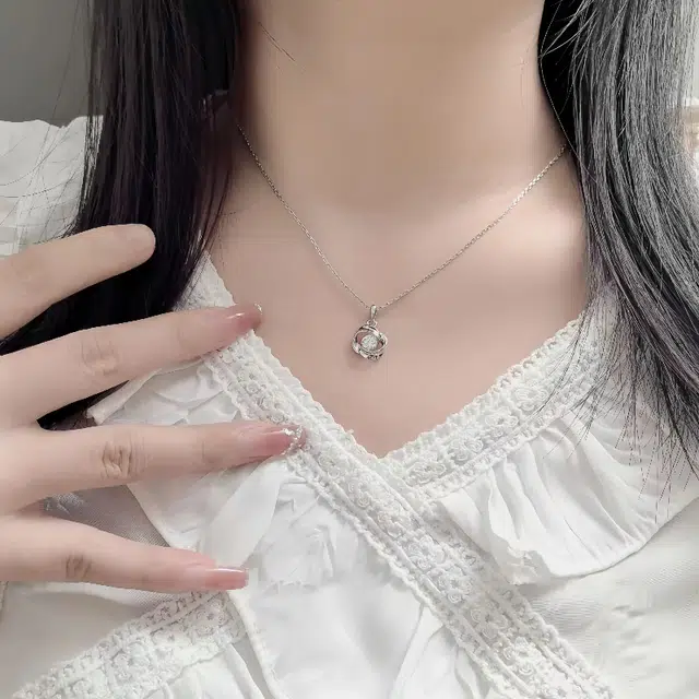 福柚 【可定制 刻字】 经典幸运四叶草莫比乌斯 轻奢小众简约闺蜜百搭高级感设计锁骨链女士 女朋友表白告白礼盒 合金 项链 女款