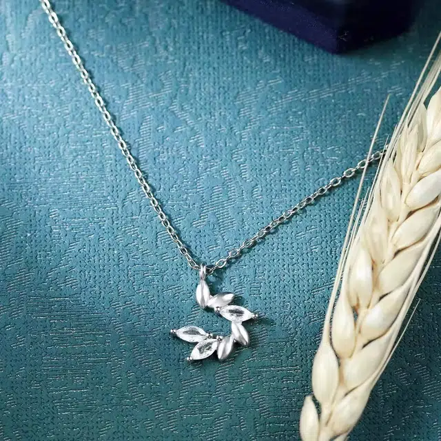 福柚 【可定制 刻字】穗穗皆顺 岁岁欢喜镶钻麦穗锁骨链浪漫优雅精致新中式国潮风元素高级感小众设计时尚简约百搭 合金 项链 女款