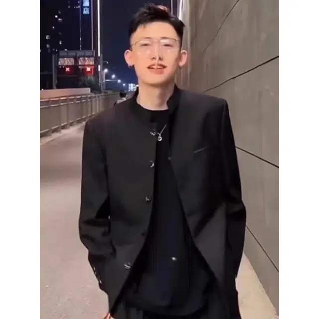 拓菲 高级感痞帅新中式中山装春秋休闲立领西装外套潮夹克 男女同款
