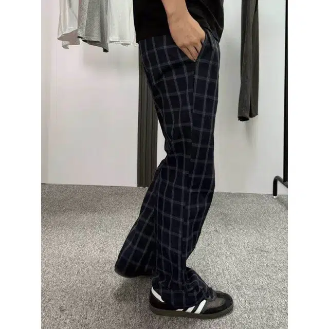 拓菲 何以至此美式复古格子微喇弯刀裤宽松直筒长裤休闲裤百搭潮流时尚裤子 男女同款