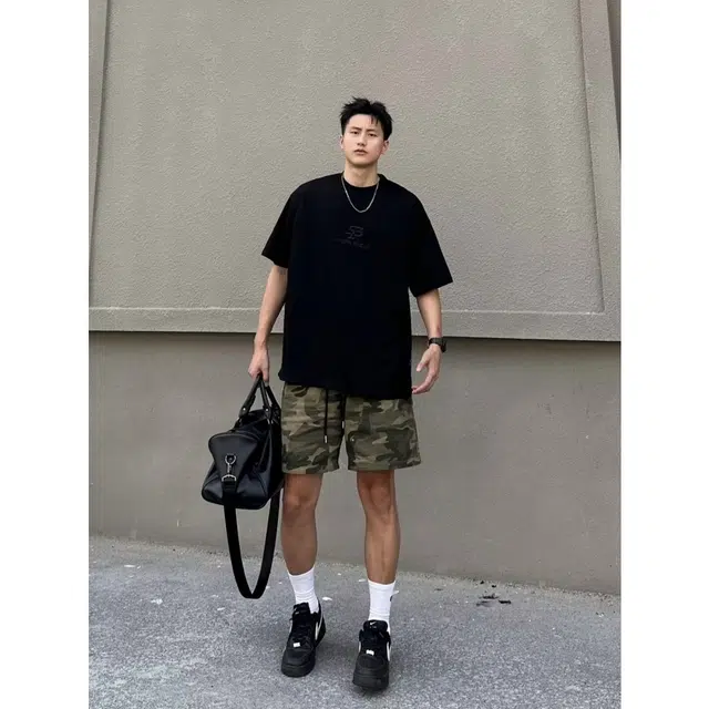 拓菲 美式复古迷彩速干潮牌三分裤痞帅休闲潮流外穿工装短裤 男女同款