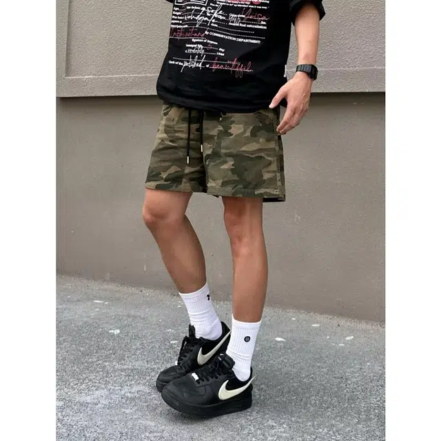 拓菲 美式复古迷彩速干潮牌三分裤痞帅休闲潮流外穿工装短裤 男女同款
