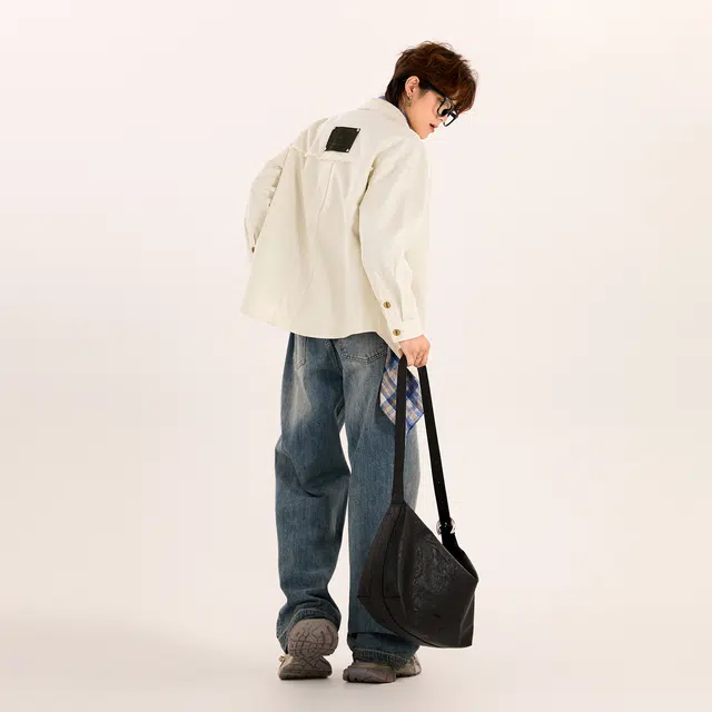 拓菲 涂鸦长袖衬衣男美式高级感翻领上衣秋季休闲外套衬衫 男女同款