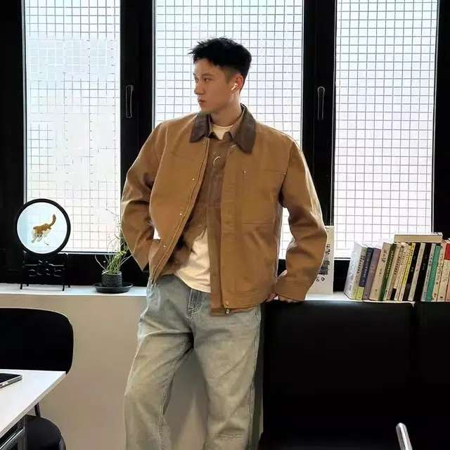 拓菲 美式复古底特律工装男款外套秋季高级感拼接短款棒球服夹克 男女同款