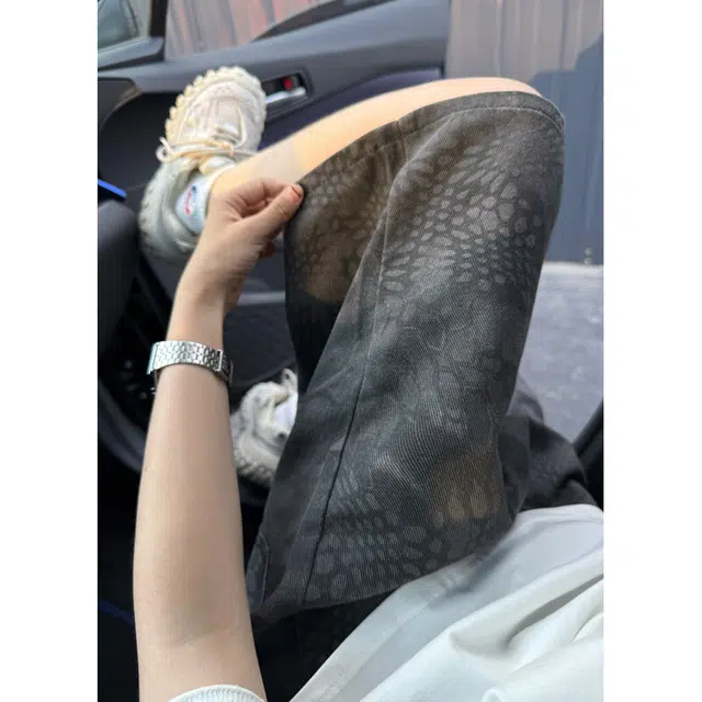 拓菲 蛇纹迷彩男款夏季外穿潮牌美式复古宽松休闲百搭工装五分中裤牛仔短裤 男女同款