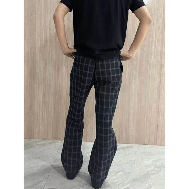 拓菲 何以至此美式复古格子微喇弯刀裤宽松直筒长裤休闲裤百搭潮流时尚裤子 男女同款