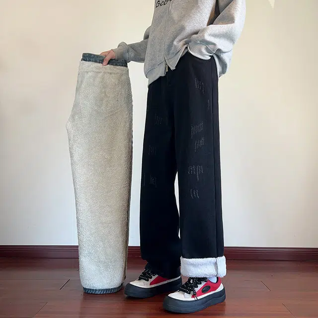 拓菲 复古男秋季款宽松直筒垂感休闲裤子男士水洗美式阔腿长裤牛仔裤 男女同款