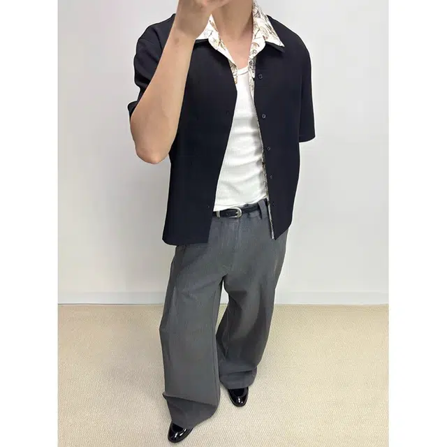 拓菲 痞帅高街复古高级感气质短袖衬衫 男女同款