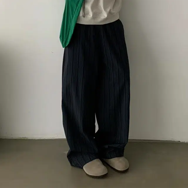 拓菲 美式复古条纹阔腿裤宽松直筒弯刀休闲裤痞帅百搭长裤 男女同款